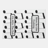Grappige muziek is als koken, theedoek (Horizontaal)