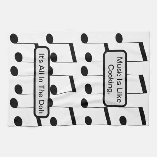 Grappige muziek is als koken, theedoek (Horizontaal)