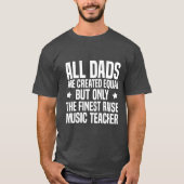 Grappige muziek leraar papa verjaardag zwart t-shirt (Voorkant)