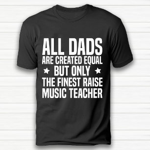 Grappige muziek leraar papa verjaardag zwart t-shirt