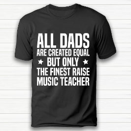 Grappige muziek leraar papa verjaardag zwart t-shirt
