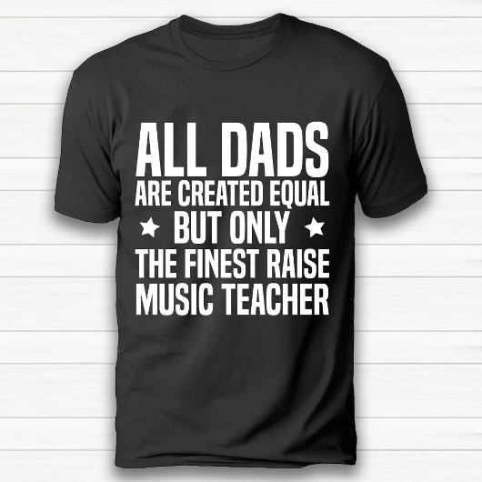 Grappige muziek leraar papa verjaardag zwart t-shirt