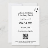 Grappige muziek Zwart-wit foto Bewaar de datum Aankondiging (Achterkant)