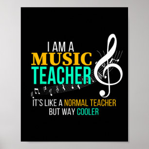 Grappige muziekleraar T-shirt muziekleraar Cool th Poster