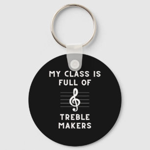 Grappige muziekleraar Treble-muzieknoot Sleutelhanger