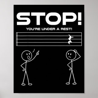 Grappige Muziekoverheidsinstelling Muzieknoot Muzi Poster