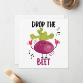 Grappige muzikale bietenwoordspeling notitiekaartje (Voorkant / Achterkant in situ)