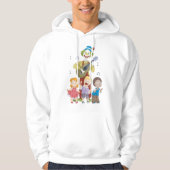 Grappige muzikale clown met dansende kinderen hoodie (Voorkant)