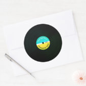Grappige muzikale cover vinyl plaat bord cover ronde sticker (Envelop)