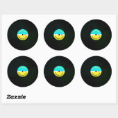 Grappige muzikale cover vinyl plaat bord cover ronde sticker (Vel)