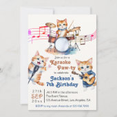 Grappige Muzikale Katten Karaoke Kids Verjaardagsf Kaart (Voorkant)