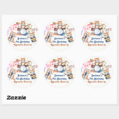 Grappige Muzikale Katten Karaoke Kids Verjaardagsf Ronde Sticker (Vel)