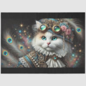Grappige Mysterieuze Steampunk Cat Decoupage Tissuepapier (Voorkant)