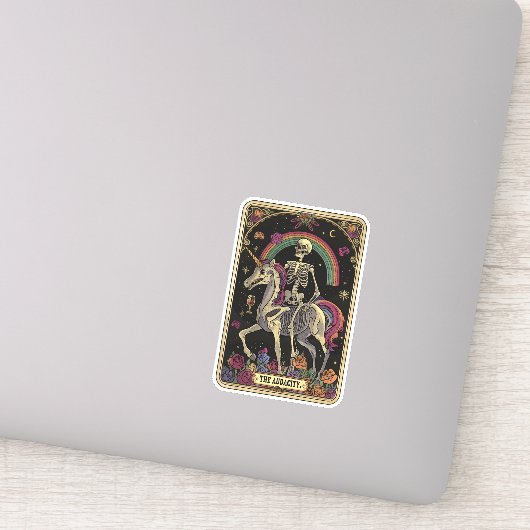 Grappige mystieke tarot de durf Kaart Sticker (Detail)