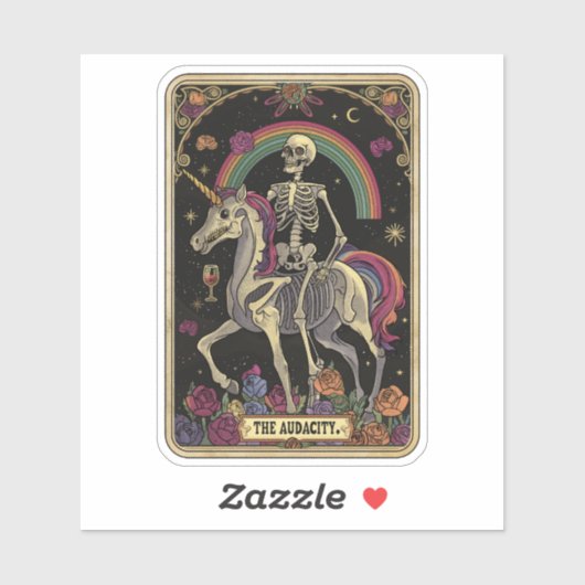 Grappige mystieke tarot de durf Kaart Sticker (Vel)
