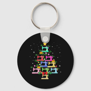 Grappige Naai Kerstboom Kerst Ornament Vrouw Sleutelhanger
