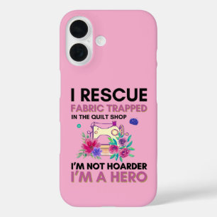 Grappige Naai Spreuk Vintage Bloemige Naaimachine iPhone 16 Hoesje