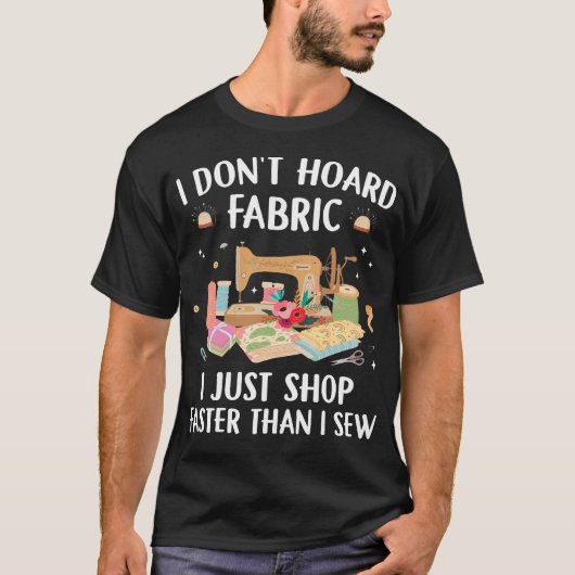 Grappige Naaimachine Quiltliefhebber Gewatteerd St T-shirt (Voorkant)