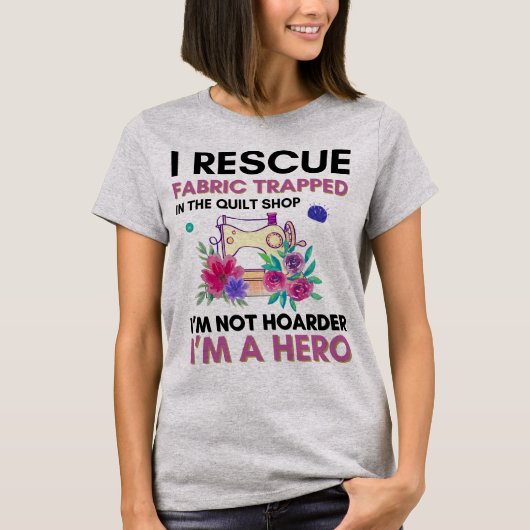 Grappige naaiofferte bloemennaaimachine t-shirt (Voorkant)