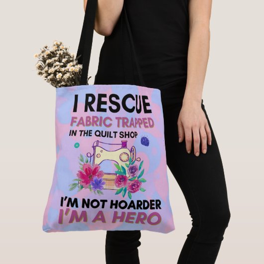 Grappige naaiofferte bloemennaaimachine tote bag (Dichtbij)