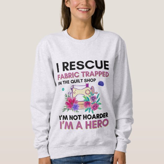 Grappige naaiofferte  bloemennaaimachine trui (Voorkant)