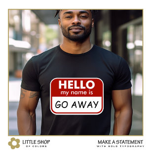 Grappige naam badge met eigen naam voor introverte t-shirt