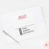 Grappige naam badge sticker voor op feestjes (Envelop)