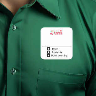 Grappige naam badge sticker voor op feestjes