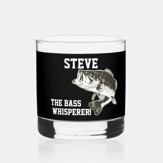 Grappige naam Bass Largemouth Bass Whisperer Whisky Glas (Voorkant)