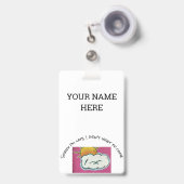 Grappige naamplaatje badge (Voorzijde met uittrekbare clip)