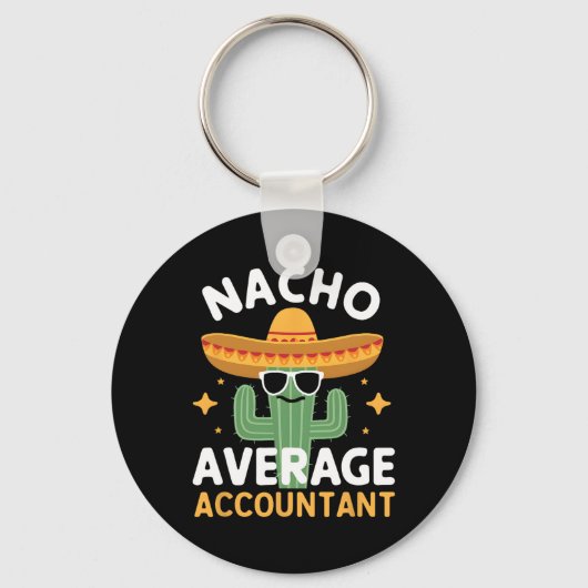 Grappige Nacho Gemiddelde Accountant Cinco de Mayo Sleutelhanger (Voorkant)