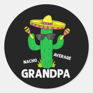 Grappige Nacho Gemiddelde Opa Sombrero Cinco De Ma Ronde Sticker