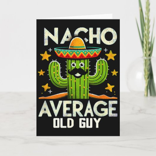 Grappige Nacho Gemiddelde Oude Man Cinco De Mayo M Kaart (Voorkant)