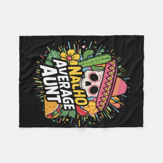 Grappige Nacho gemiddelde tante met Sombrero Cinco Fleece Deken (Voorkant (Horizontaal))