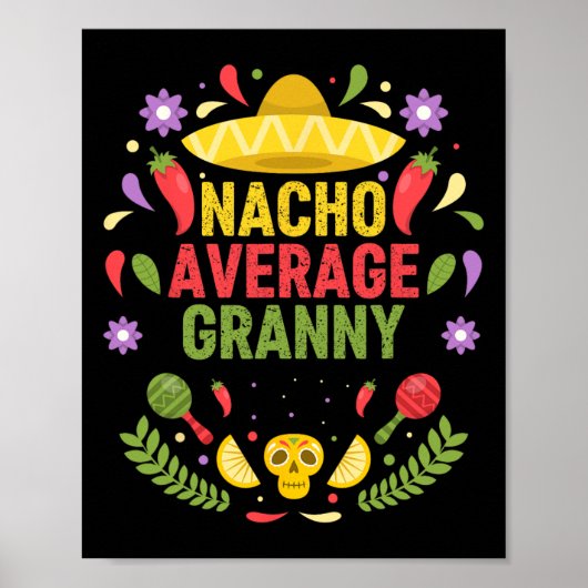 Grappige Nacho Gewone Oma van Cinco De Mayo Poster (Voorkant)
