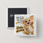 Grappige Nacho Kaas Papa Grap Vierkante Button 5,1 Cm (Voorkant /achterkant)