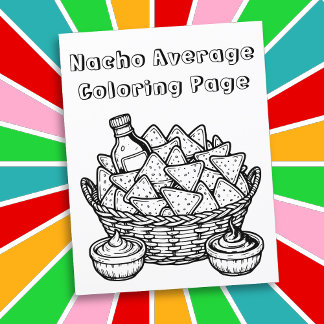 Grappige Nachos en Salsa Kleurplaat Pun