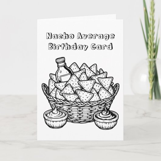Grappige Nachos Kleurplaat Verjaardag Kaart (Voorkant)