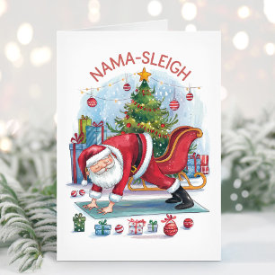 Grappige Nama Sleigh Yoga Kerstkaart Feestdagen Kaart