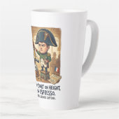 Grappige Napoleon koffie karikatuur - Tekort aan l Latte Mok (Rechterhoek)