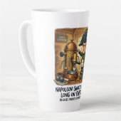 Grappige Napoleon koffie karikatuur - Tekort aan l Latte Mok (Linkerhoek)
