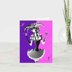 Grappige Nar Roze en Paarse Wenskaart Kaart