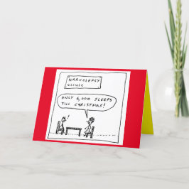 Grappige Narcolepsie Slaap Kerst Cartoon Joke Feestdagen Kaart