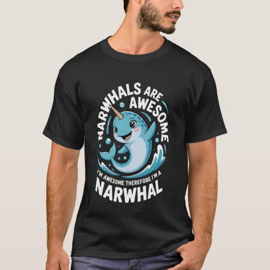 Grappige Narwal Kunst Voor Mannen Vrouwen Kinderen T-shirt (Voorkant)