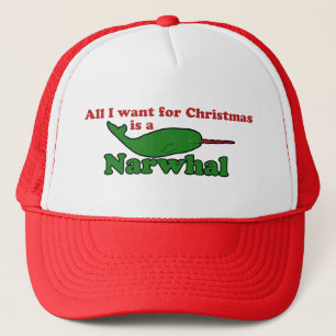 Grappige Narwhal Kerstmis Trucker Pet