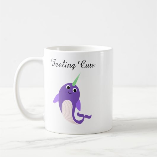 Grappige Narwhal Mok gevoel Schattigee koffiekop (Links)