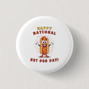 Grappige National Hot Dog Day Speld Ronde Button 3,2 Cm