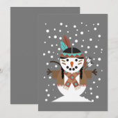 Grappige Native American kerstboom decoraties Kaart (Voorkant / Achterkant)