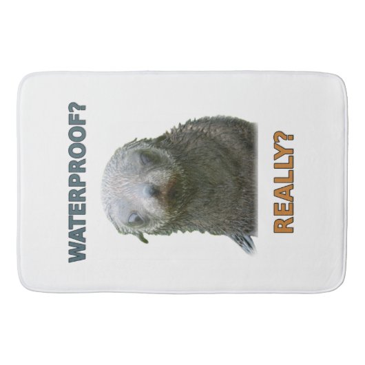 Grappige Natte Zeehond Pup Badmat (Voorkant)