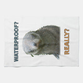 Grappige Natte Zeehond Pup Theedoek